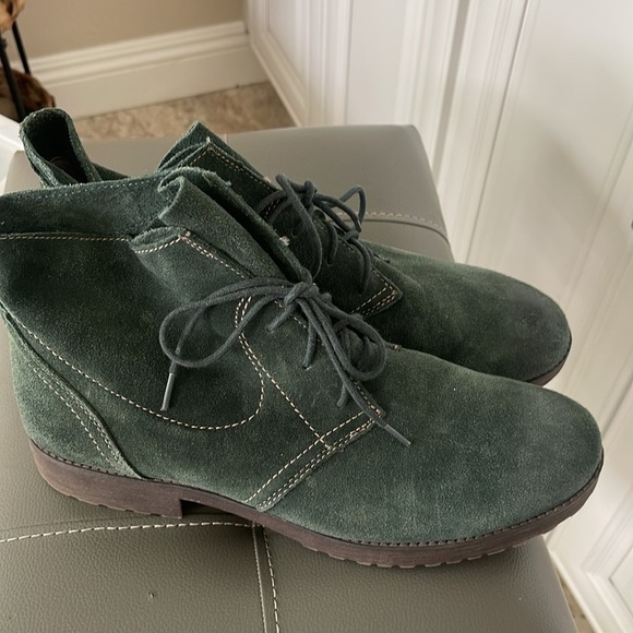 Naturalizer Women's Endellion Green Suede Leather lace up booties Sz 11M - Picture 9 of 16